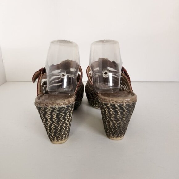 Josef Seibel Sandals Gray Leather Mule Peep Open Toe Platform Shoes 41 Size 10 - Picture 3 of 12